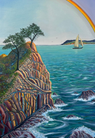 Monterey Old Trees (Original Painting) Oil on Canvas 36x24 Framed by Han Mook Kim