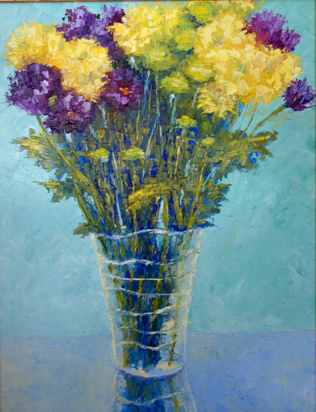 Crystal Vase Still Life (Original Painting) Oil on Canvas by Terry d. Chacon