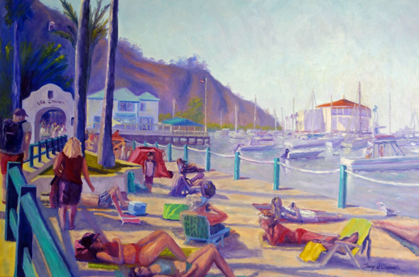 Catalina View (Original Painting) Oil on Canvas by Terry d. Chacon