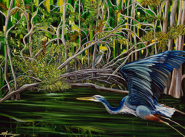 GLADES MIRAGE (Original Painting) Oil on Canvas, 36 x 48 Unframed by Susan Andreasen