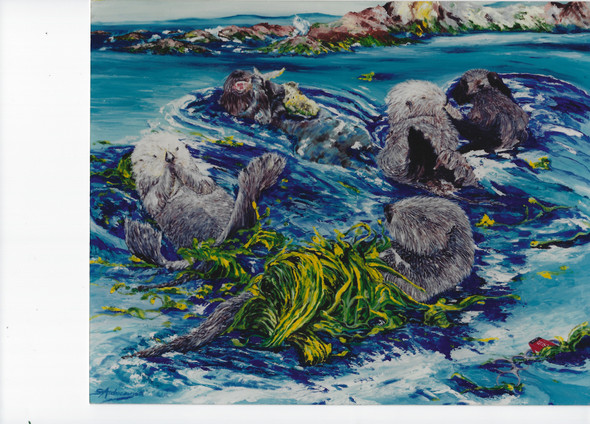 OLD MEN OF THE SEA (Original Painting) Oil on Linen 30 x 36 Unframed by Susan Andreasen