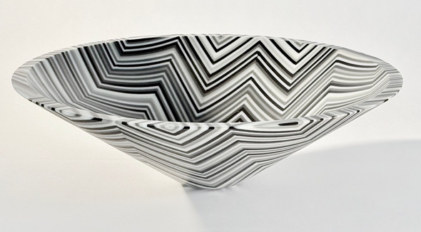 Grey Zigzag Bowl By Martin Kremer