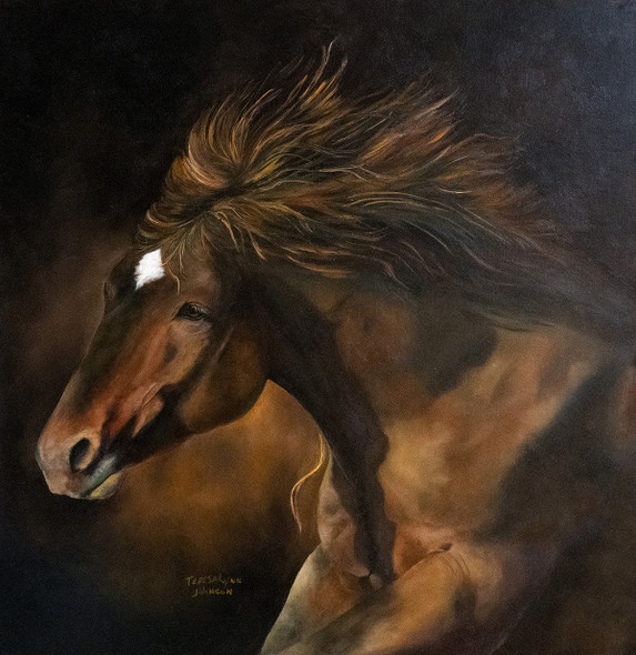 Power in the Blood  (Original painting) Oil on Canvas 30x30 by Teresa Lynn Johnson