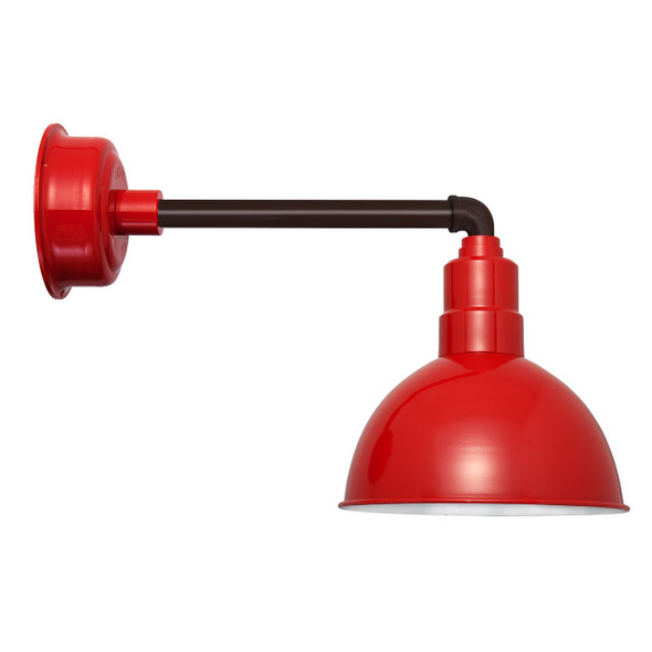 10" BlackSpot Cherry Red with Metropolitan Black LED Barn Light