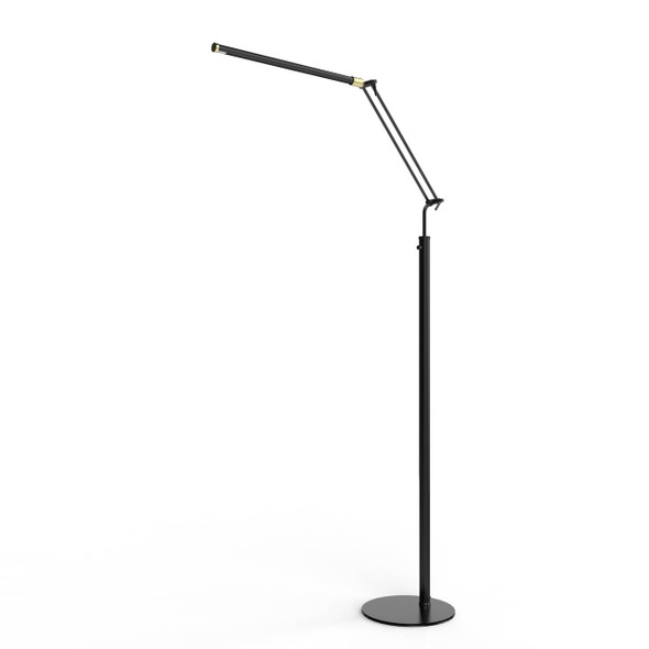 High Powered, Dimmable LED Piano Floor Lamp - Black/Satin Nickel