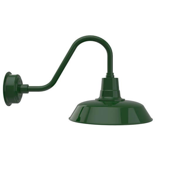Indoor/Outdoor Rustic 16" Vintage LED Barn Light with Green Shade