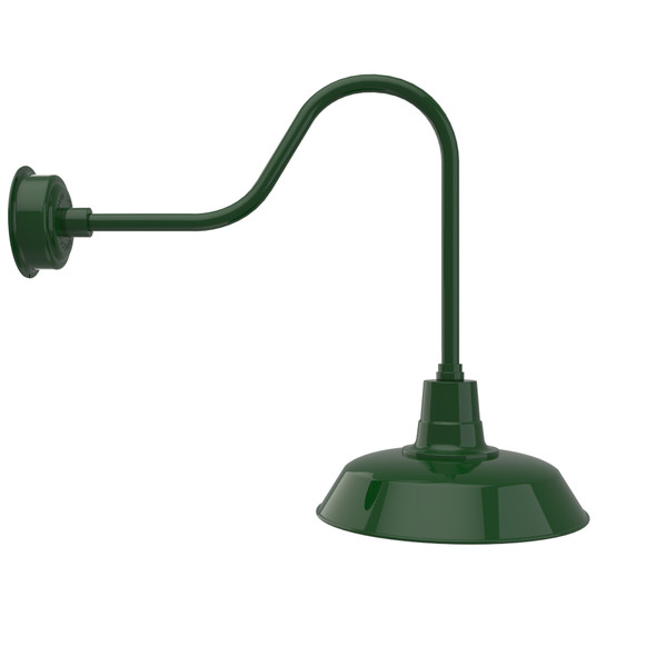 Vintage Green Sleek 16" Indoor/Outdoor LED Barn Light