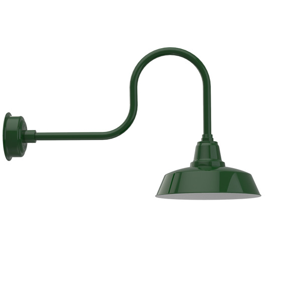 Green 14" Farmhouse Industrial Indoor/Outdoor LED Barn Light