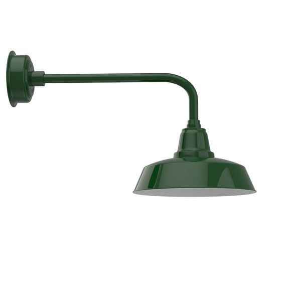 Green 14" Farmhouse Indoor/Outdoor Traditional LED Barn Light