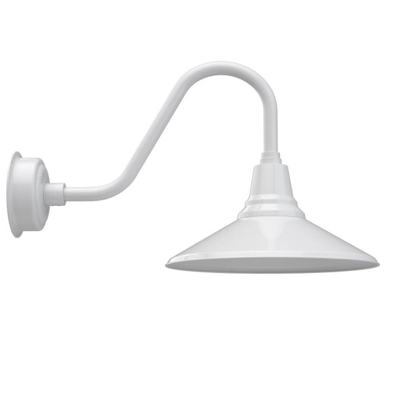 Rustic 16" White Calla Indoor/Outdoor LED Barn Light