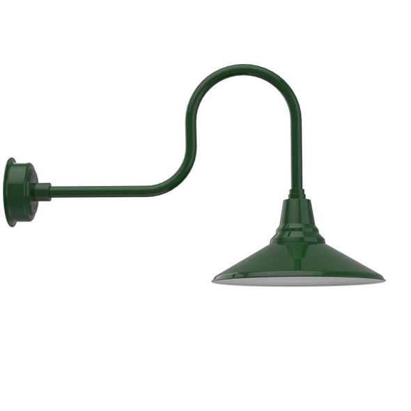 16" Indoor/Outdoor Calla Industrial Vintage Green LED Barn Light