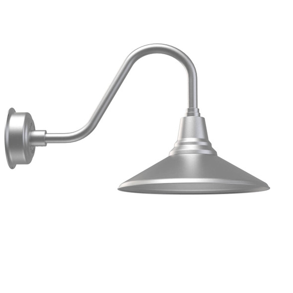 Calla 16" Gooseneck Rustic Galvanized Silver LED Barn Light