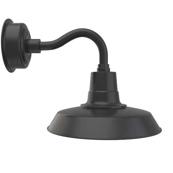 14" Vintage LED Sconce Light with Chic Arm in Matte Black