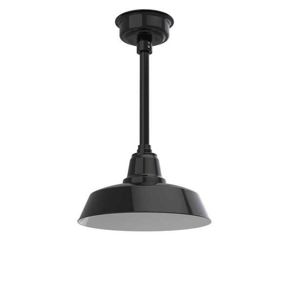 14" Goodyear LED Pendant Light in Black with Black Downrod