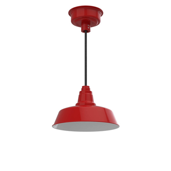 12" Farmhouse LED Pendant Light in Red