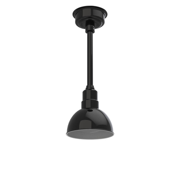 8" Blackspot LED Pendant Light in Black with Black Downrod