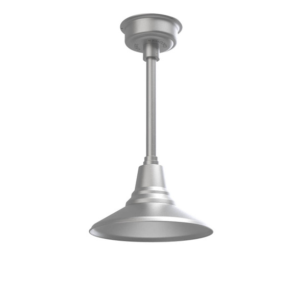 12" Calla LED Pendant Light in Galvanized Silver with Galvanized Silver Downrod