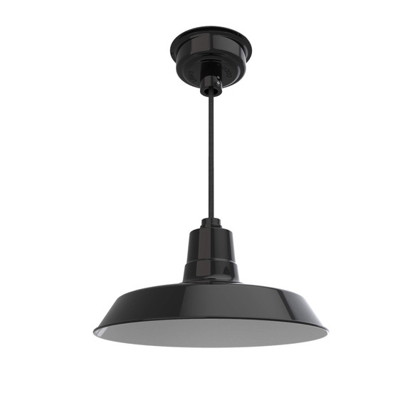 16" Vintage LED Pendant Light in Black