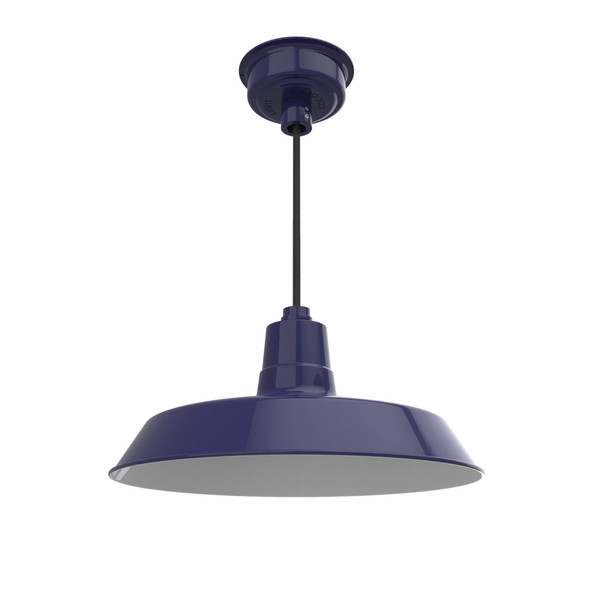 18" Vintage LED Pendant Light in Cobalt Blue