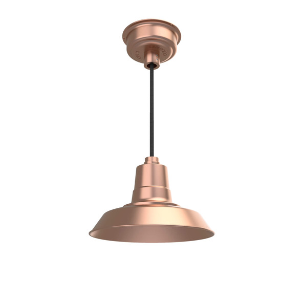 12" Vintage LED Pendant Light in Solid Copper