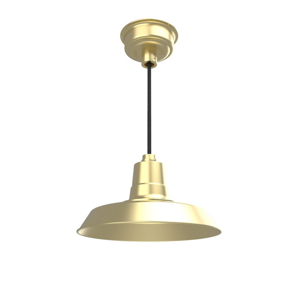 14" Vintage LED Pendant Light in Solid Brass
