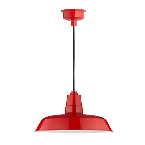 16" Vintage LED Pendant Light in Red