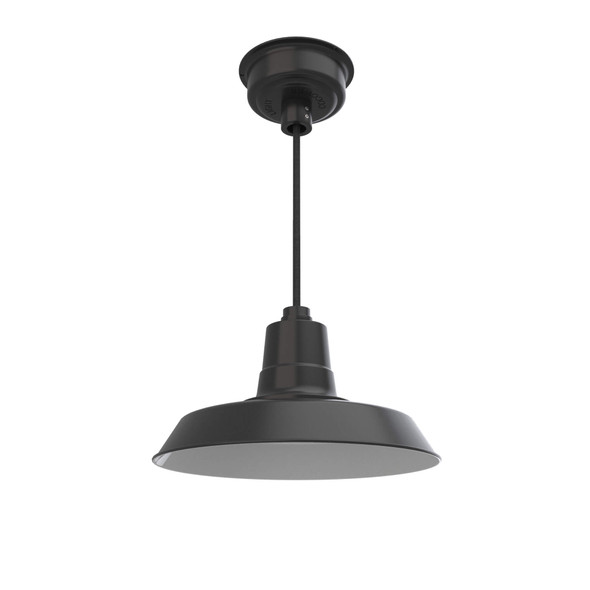14" Vintage LED Pendant Light in Matte Black