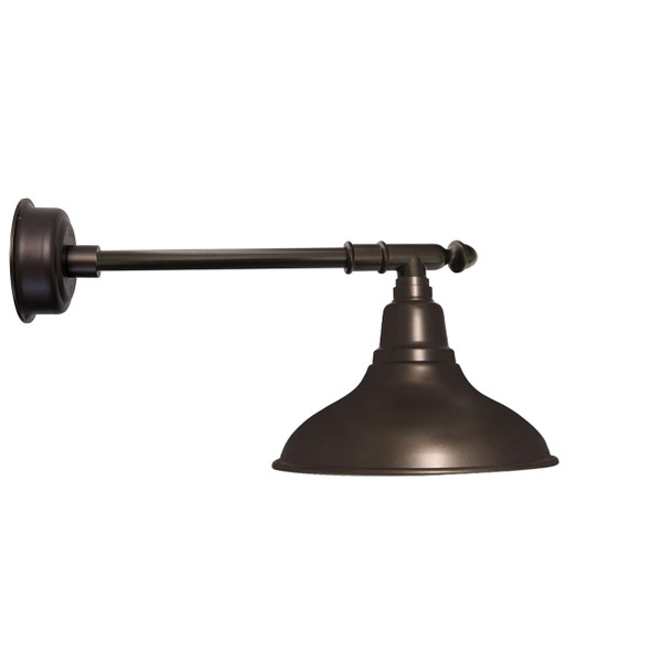 8" Dahlia LED Barn Light with Victorian Arm in Mahogany Bronze