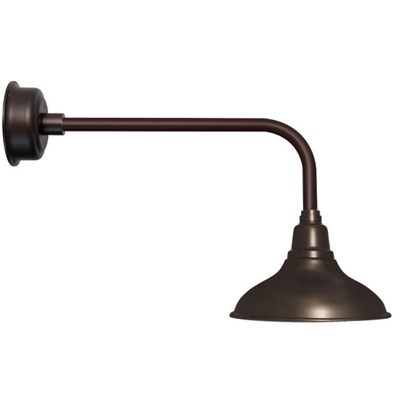 8" Dahlia LED Barn Light with Traditional Arm in Mahogany Bronze