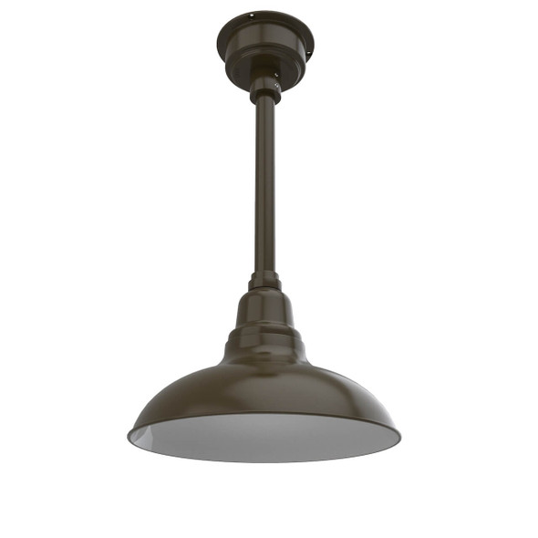 12" Dahlia LED Pendant Barn Light in Mahogany Bronze with Mahogany Bronze Downrod