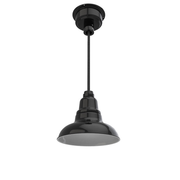 8" Dahlia LED Pendant Barn Light in Black