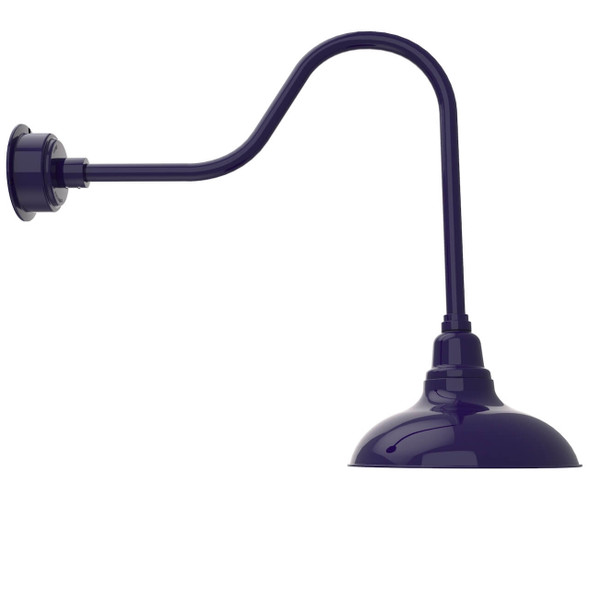 12" Dahlia LED Barn Light with Sleek Arm in Blue