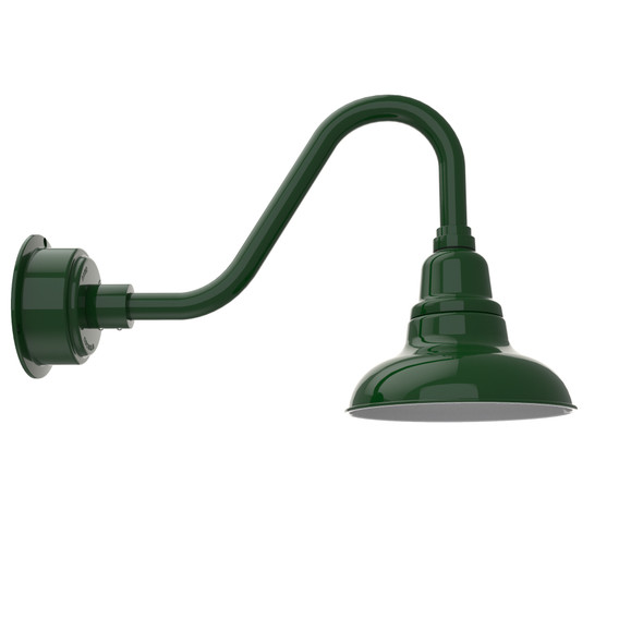 8" Dahlia LED Barn Light with Vintage Arm in Vintage Green