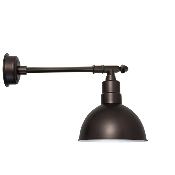 12" Blackspot LED Barn Light with Victorian Arm - Mahogany Bronze