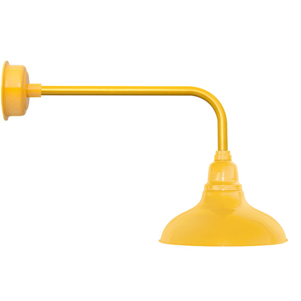 12" Dahlia LED Barn Light with Traditional Arm in Yellow