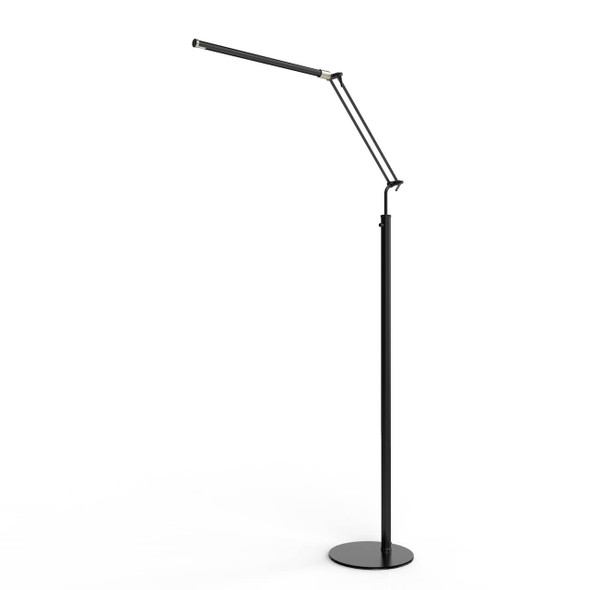 High Powered, Dimmable LED Piano Floor Lamp - Black/Satin Nickel Accents