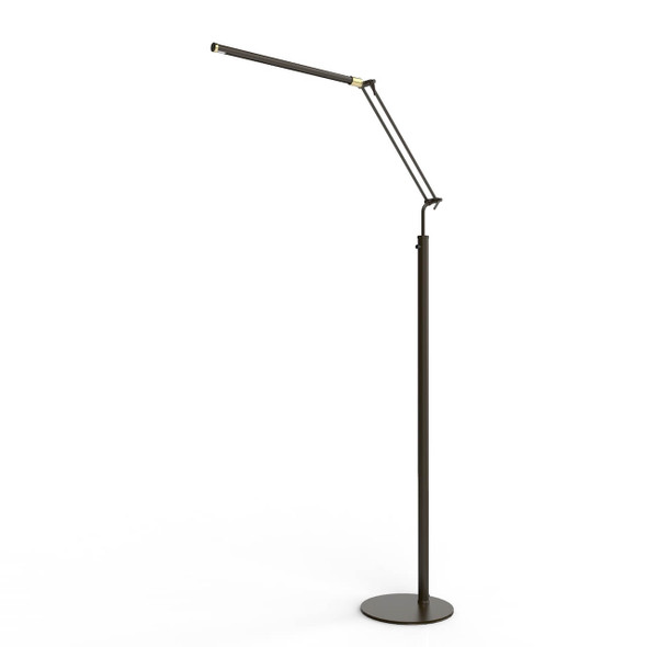 High Powered, Dimmable LED Piano Floor Lamp - Black/Satin Nickel