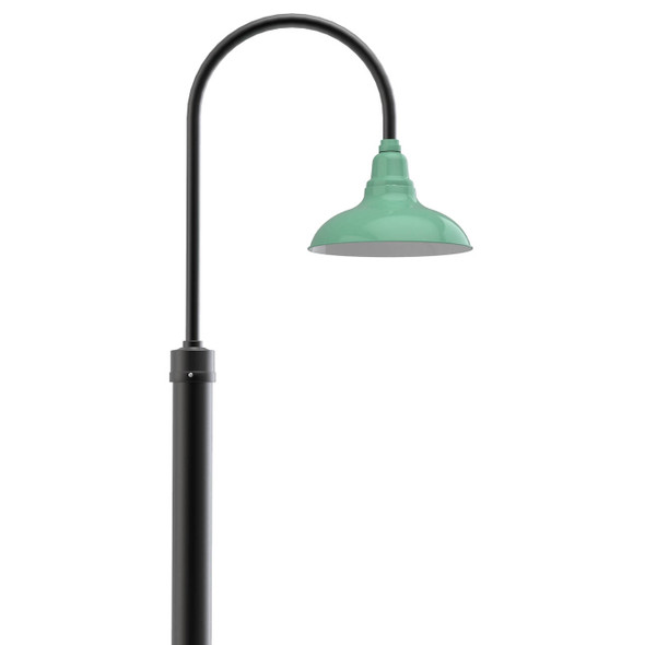 Dahlia Outdoor LED Post Light with Galvanized Silver Shade in 8ft