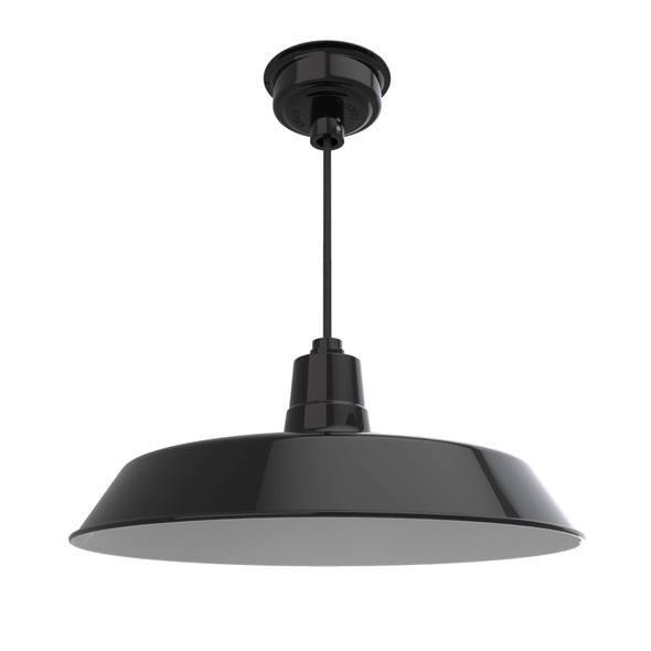 Ultra Bright 22" Vintage Warehouse Pendant in Black