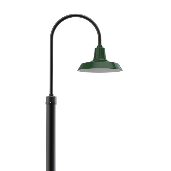 Traditional Post Light with Oldage Vintage Green Shade