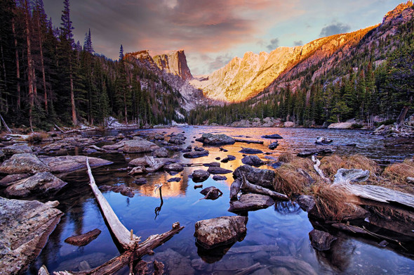 Sunrise Reflections at Dream Lake - Rocky Mountain National Park by Brian Kerls Photography