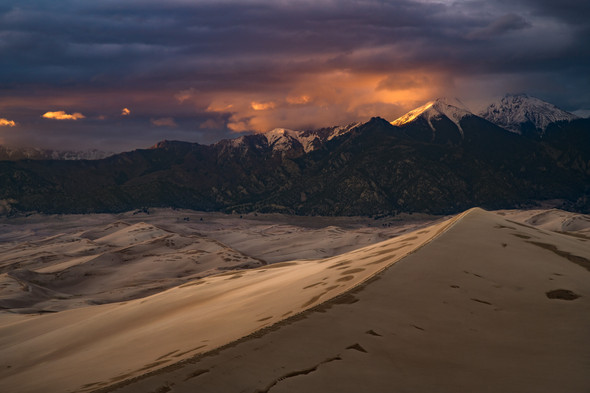 Sunset on the Dunes - Great Sand Dunes National Park by Riley K Photo