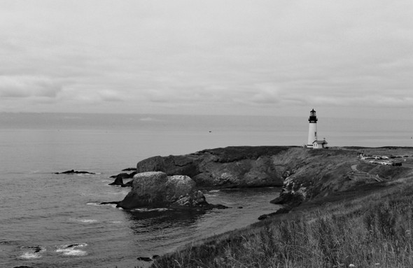 Lighthouse at Yaquina Head, Oregon coast framed by Craig Fentiman