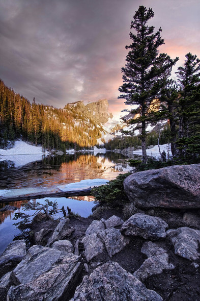 Dramatic Dawn at Dream Lake - Rocky Mountain National Park by Brian Kerls Photography