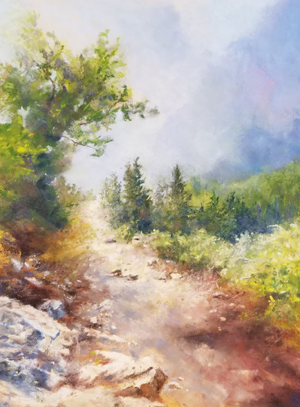 Grinnell Glacier Hike (Original Pastel Painting) by Bob Palmerton