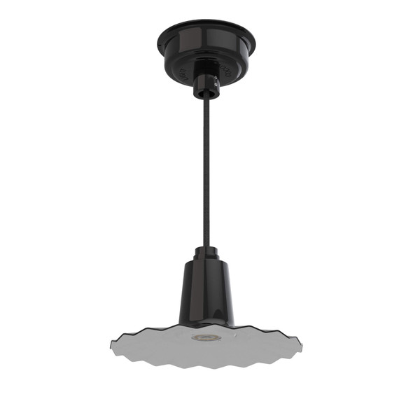 Iris LED Black Pendant Light with Cord and Downrod Options