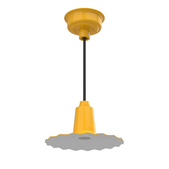 Iris LED Ceiling Pendant Light in Yellow with Cord and Downrod Options