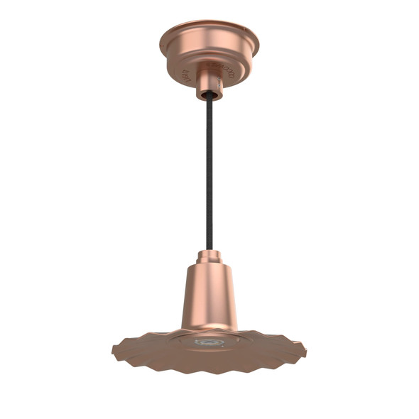 Iris LED Pendant Light in Solid Copper with Cord and Downrod Options