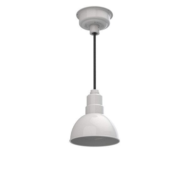 Blackspot LED Pendant Light in White with Cord and Downrod Options