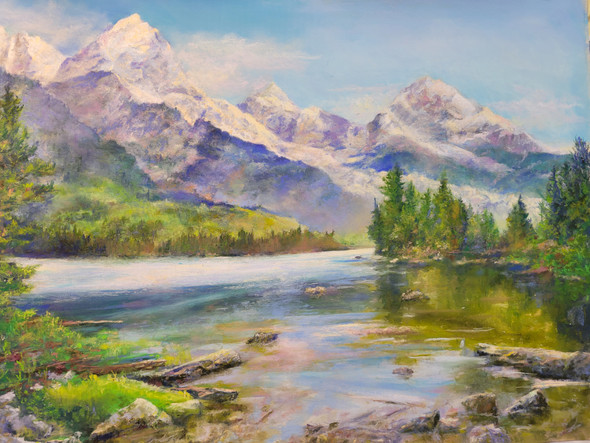 Taggart Lake Serenity (Original Painting) by Bob Palmerton